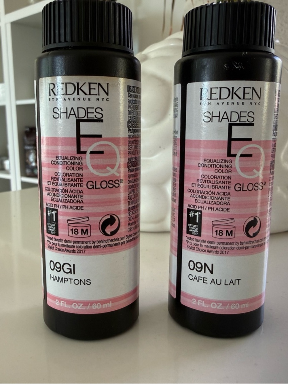 Redken Shades EQ Gloss Toner in 9GI Hamptons and 9N Cafe Au Lait - NEW